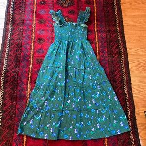 Hill House Nap Dress Ellie In Rare Emerald Space Floral XS Mint!